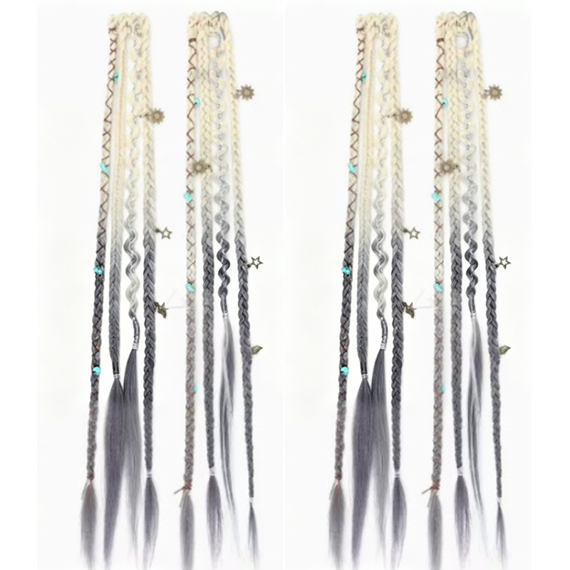💇‍♀️ 50% OFF! ✨ Maillard Style Pre-Braided Hair Extensions – Bohemian Braids, Metallic Accents, Festival Ready 🌸