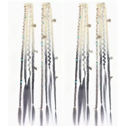 💇‍♀️ 50% OFF! ✨ Maillard Style Pre-Braided Hair Extensions – Bohemian Braids, Metallic Accents, Festival Ready 🌸