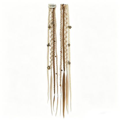 💇‍♀️ 50% OFF! ✨ Maillard Style Pre-Braided Hair Extensions – Bohemian Braids, Metallic Accents, Festival Ready 🌸