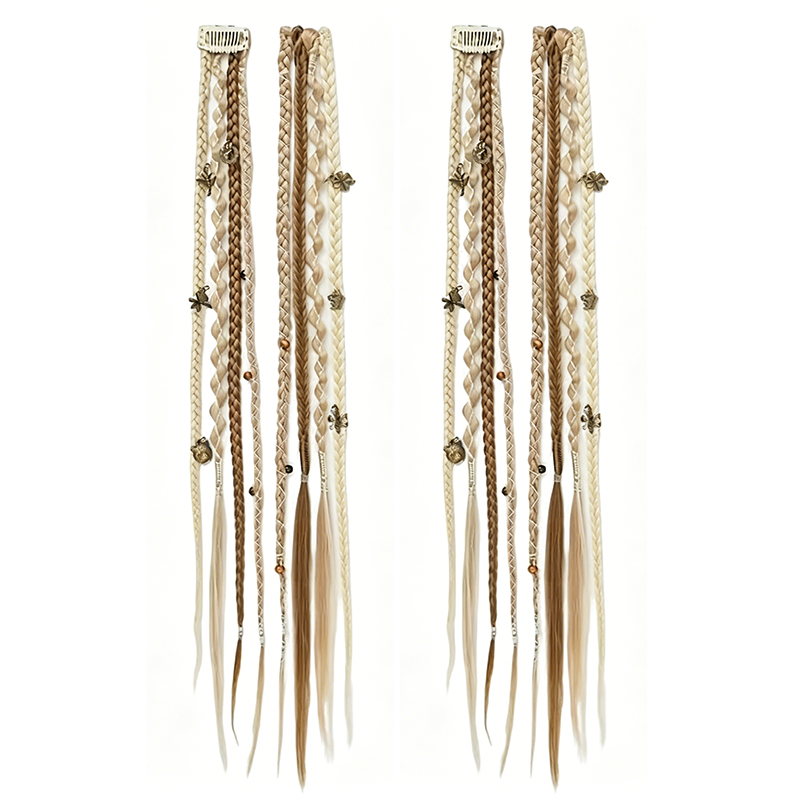 💇‍♀️ 50% OFF! ✨ Maillard Style Pre-Braided Hair Extensions – Bohemian Braids, Metallic Accents, Festival Ready 🌸