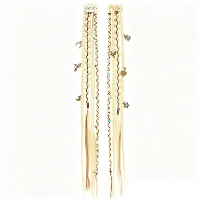 💇‍♀️ 50% OFF! ✨ Maillard Style Pre-Braided Hair Extensions – Bohemian Braids, Metallic Accents, Festival Ready 🌸