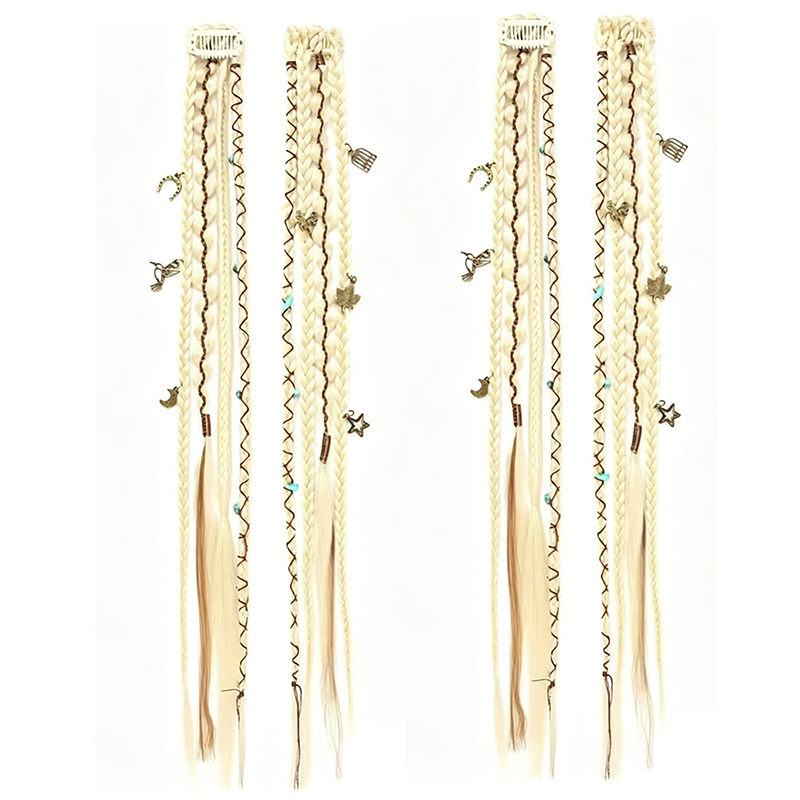 💇‍♀️ 50% OFF! ✨ Maillard Style Pre-Braided Hair Extensions – Bohemian Braids, Metallic Accents, Festival Ready 🌸