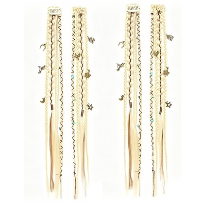 💇‍♀️ 50% OFF! ✨ Maillard Style Pre-Braided Hair Extensions – Bohemian Braids, Metallic Accents, Festival Ready 🌸