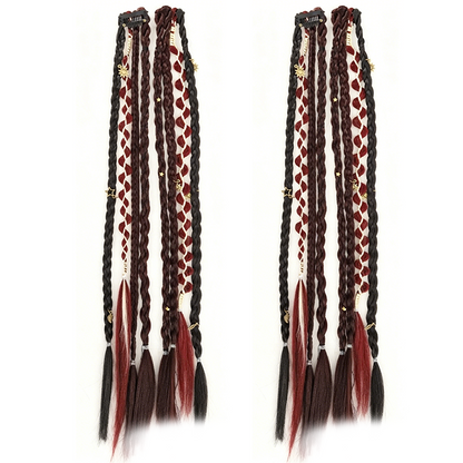 💇‍♀️ 50% OFF! ✨ Maillard Style Pre-Braided Hair Extensions – Bohemian Braids, Metallic Accents, Festival Ready 🌸