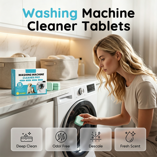 🧺✨ Washing Machine Cleaner Tablets (12-Pack) – Deep Clean, Remove Odor & Grime! | Works in All Machines | ⏰ 50% OFF – Today Only ⏰