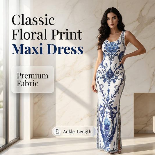 🎁2026 New Arrivals 50% OFF💥Women's Classic Floral Print Maxi Dress