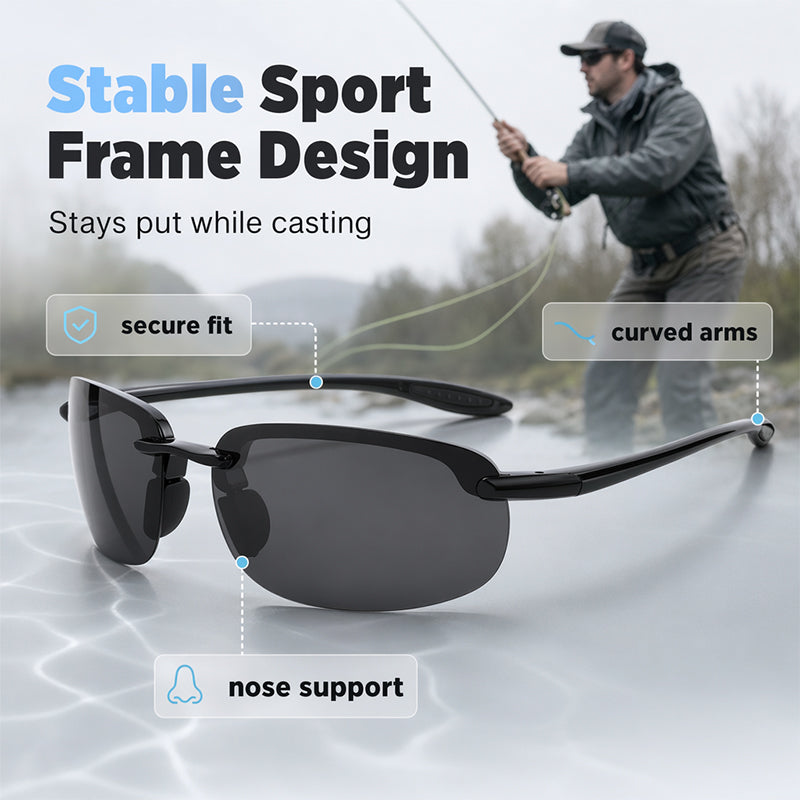 🕶️🐟 Ultra-Light Polarized Fishing Sunglasses – See Through Water Like Never Before! | Reduces Glare & Eye Strain | ⏰ 50% OFF – Grab a Pair ⏰