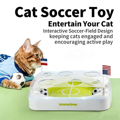 |⏰ 50% OFF – Meow-ster Deal! ⏰🐱⚽ Interactive Cat Football Field Chasing Toy – Let Your Cat Score the Winning Goal! | Auto-Moving Ball + Realistic Field 🏟️