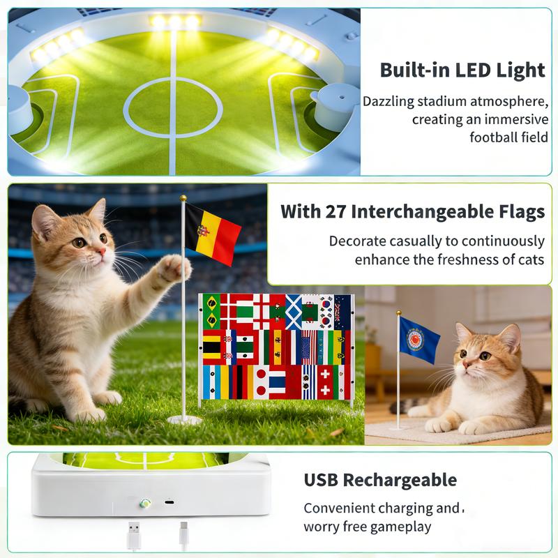 |⏰ 50% OFF – Meow-ster Deal! ⏰🐱⚽ Interactive Cat Football Field Chasing Toy – Let Your Cat Score the Winning Goal! | Auto-Moving Ball + Realistic Field 🏟️
