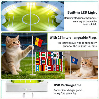 |⏰ 50% OFF – Meow-ster Deal! ⏰🐱⚽ Interactive Cat Football Field Chasing Toy – Let Your Cat Score the Winning Goal! | Auto-Moving Ball + Realistic Field 🏟️