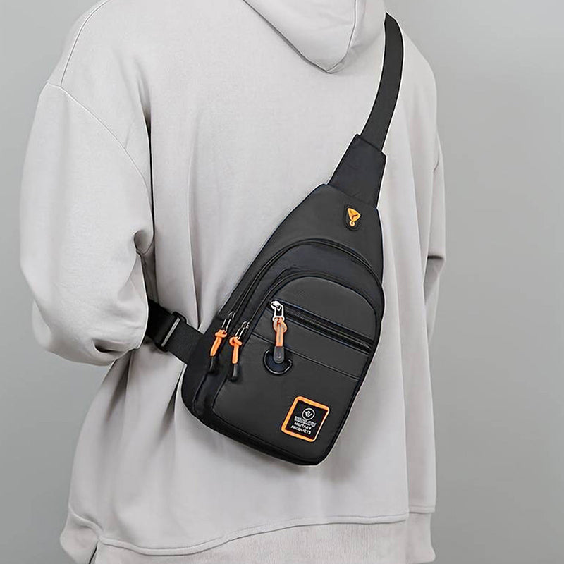 🎒 50% OFF! ✨ Waterproof Multi-pocket Crossbody Sling Bag – Organized Storage, Adjustable Strap, Headphone Jack 🌧️
