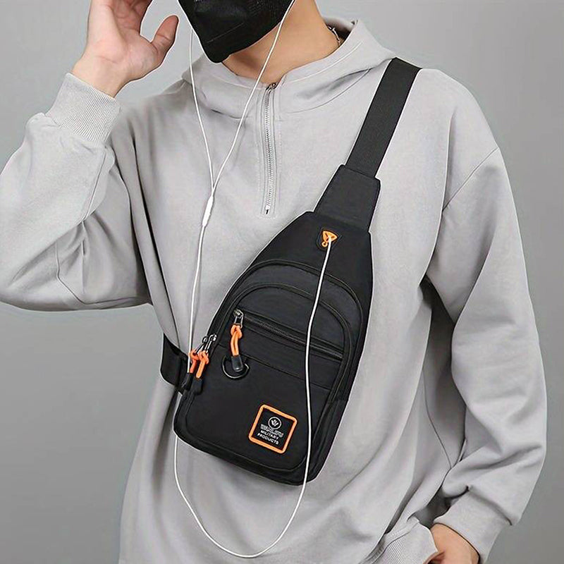 🎒 50% OFF! ✨ Waterproof Multi-pocket Crossbody Sling Bag – Organized Storage, Adjustable Strap, Headphone Jack 🌧️