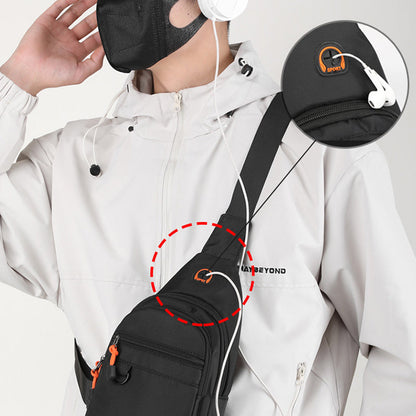 🎒 50% OFF! ✨ Waterproof Multi-pocket Crossbody Sling Bag – Organized Storage, Adjustable Strap, Headphone Jack 🌧️