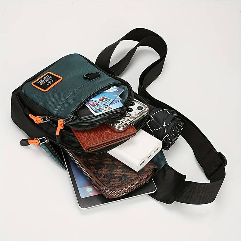 🎒 50% OFF! ✨ Waterproof Multi-pocket Crossbody Sling Bag – Organized Storage, Adjustable Strap, Headphone Jack 🌧️