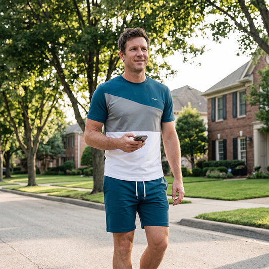 👕🩳 Men Color-Block T-Shirt and Shorts Set – 50% OFF! Bold color-block design, relaxed fit, breathable fabric – your go-to summer set. 🔥☀️