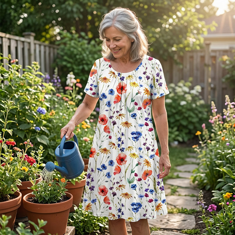 🌺 50% OFF✨ Women's Casual Floral Print Dress – Effortless Boho Style for Sunny Days! | Lightweight & Breathable, Perfect for Any Occasion ☀️🌿