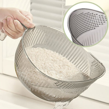 🍚💦50% OFF – Multipurpose Rice Washing Bowl Strainer with Handle – Wash, Rinse & Drain in 1 Bowl! | No More Messy Sinks | Kitchen Must-Have ✨