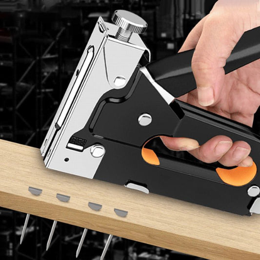 🔨50% OFF! ✨ 3-in-1 Woodworking Staple Nail Tool – Manual, Alloy Steel, Adjustable Pressure 🛠️