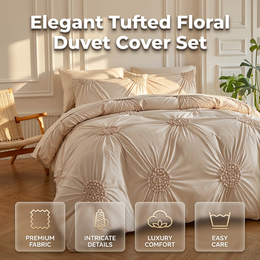 📢📢50% OFF !! ⏰ Elegant Pinch Pleat Duvet Cover Set – Wrinkle-Resistant, Breathable & Machine Washable. A Fresh, Inviting Bed Made Easy 🌿