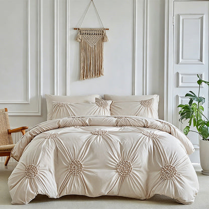 📢📢50% OFF !! ⏰ Elegant Pinch Pleat Duvet Cover Set – Wrinkle-Resistant, Breathable & Machine Washable. A Fresh, Inviting Bed Made Easy 🌿