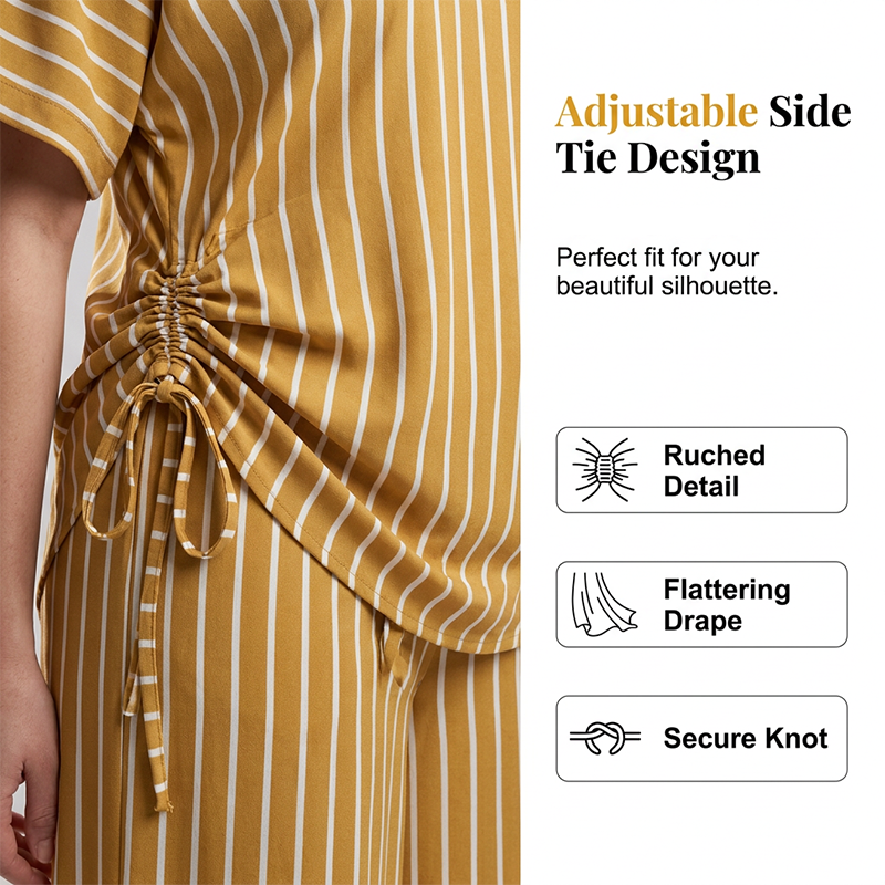 ⏰💰 50% OFF – Women's Striped 2-Piece Set – Top + Wide-Leg Pants | Effortless Matching Outfit in 1 Click! | Perfect for Any Occasion 👚👖💛
