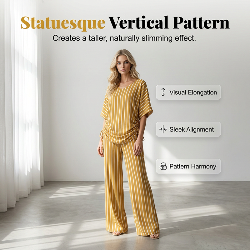 ⏰💰 50% OFF – Women's Striped 2-Piece Set – Top + Wide-Leg Pants | Effortless Matching Outfit in 1 Click! | Perfect for Any Occasion 👚👖💛
