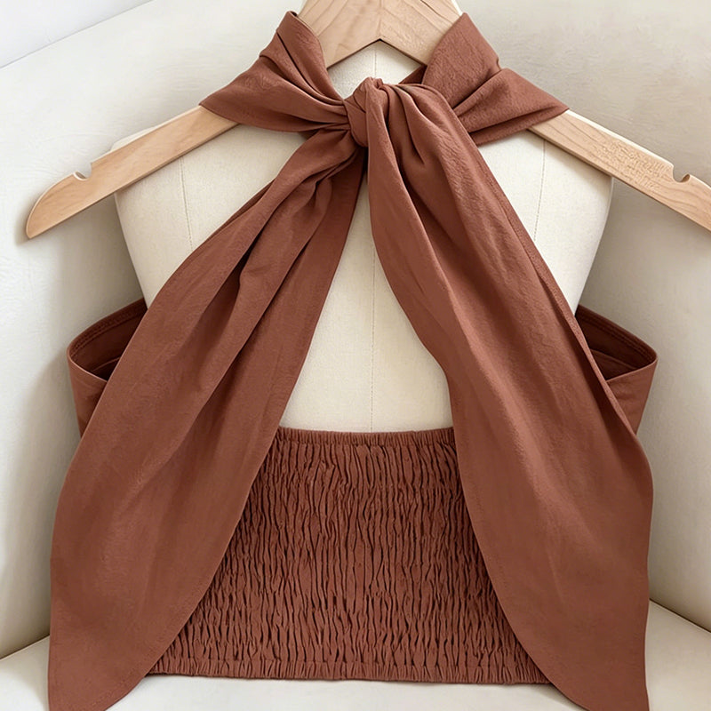 ⏰💰 50% OFF – Women's Summer Crossover Halter Top – Chic & Breezy | Flattering Neckline + Open Back | Perfect for Hot Days ☀️💕👚