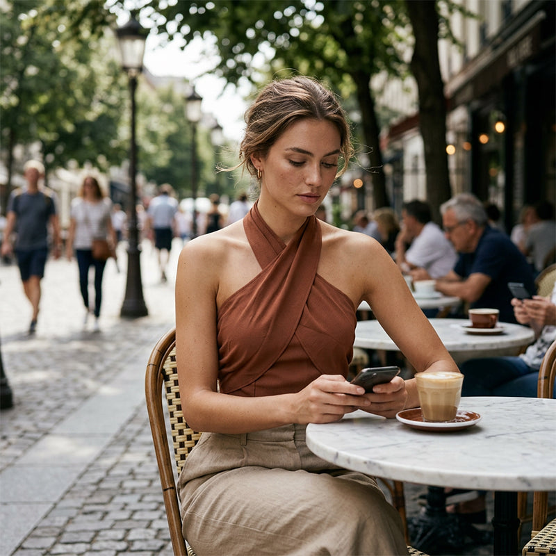 ⏰💰 50% OFF – Women's Summer Crossover Halter Top – Chic & Breezy | Flattering Neckline + Open Back | Perfect for Hot Days ☀️💕👚