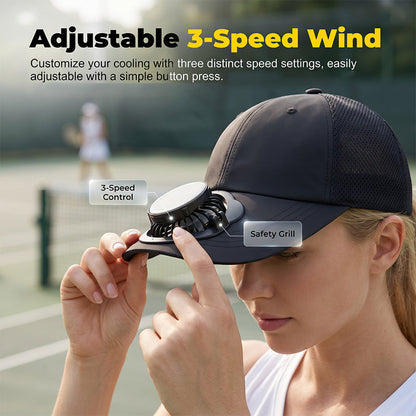 📢📢50% OFF !! ⏰Outdoor Breathable Baseball Cap with 3-Speed Fan Solar