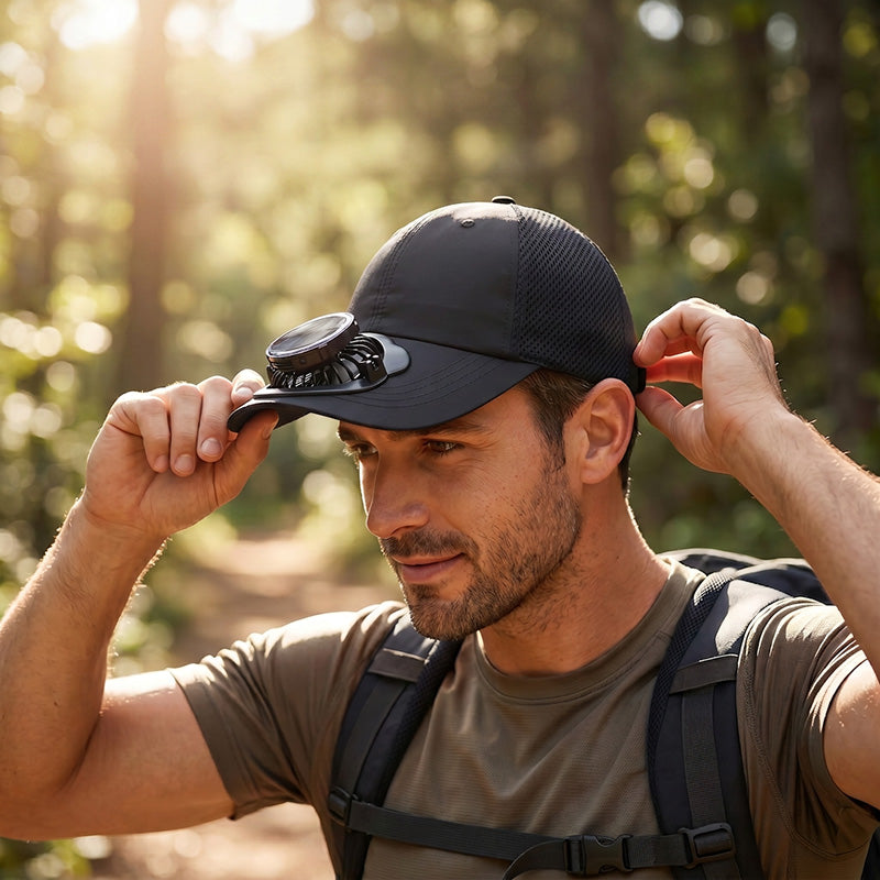 📢📢50% OFF !! ⏰Outdoor Breathable Baseball Cap with 3-Speed Fan Solar