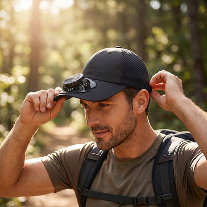 📢📢50% OFF !! ⏰Outdoor Breathable Baseball Cap with 3-Speed Fan Solar