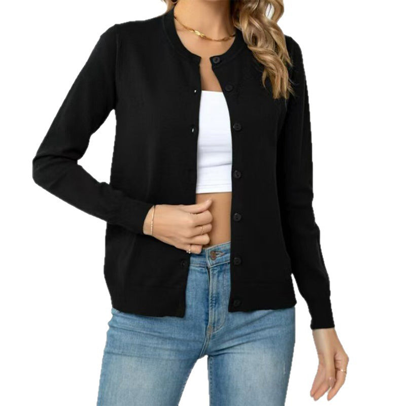 ⏰💰 50% OFF – Women's Classic Crew Neck Cardigan – Timeless Style, Everyday Comfort | Soft Knit, Perfect for Layering | Wardrobe Essential 🧥✨🌸