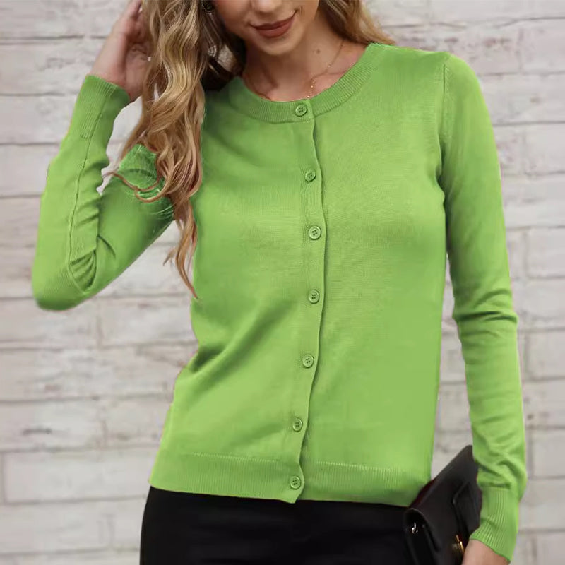 ⏰💰 50% OFF – Women's Classic Crew Neck Cardigan – Timeless Style, Everyday Comfort | Soft Knit, Perfect for Layering | Wardrobe Essential 🧥✨🌸