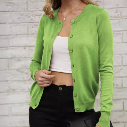 ⏰💰 50% OFF – Women's Classic Crew Neck Cardigan – Timeless Style, Everyday Comfort | Soft Knit, Perfect for Layering | Wardrobe Essential 🧥✨🌸