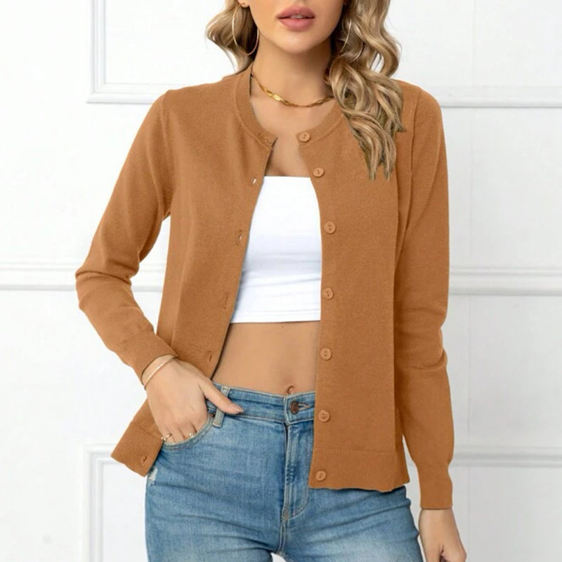 ⏰💰 50% OFF – Women's Classic Crew Neck Cardigan – Timeless Style, Everyday Comfort | Soft Knit, Perfect for Layering | Wardrobe Essential 🧥✨🌸