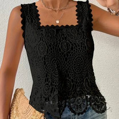 🎉 2026 Sale — Over 50,000 Sold! 💝 Women's Elegant Square Neck Lace Tank Top
