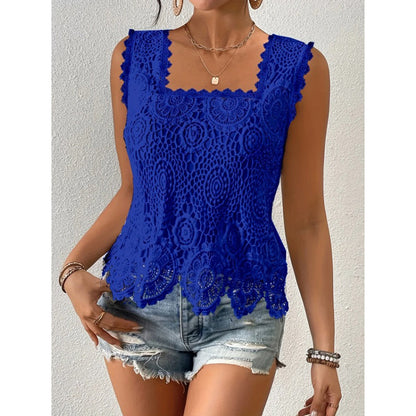 🎉 2026 Sale — Over 50,000 Sold! 💝 Women's Elegant Square Neck Lace Tank Top