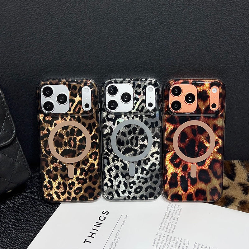 📱 50% OFF – Magnetic Leopard Print Phone Case – Fierce Style, Strong Grip! | Built-in Magnets for Car Mounts | 360° Drop Protection 🐆✨
