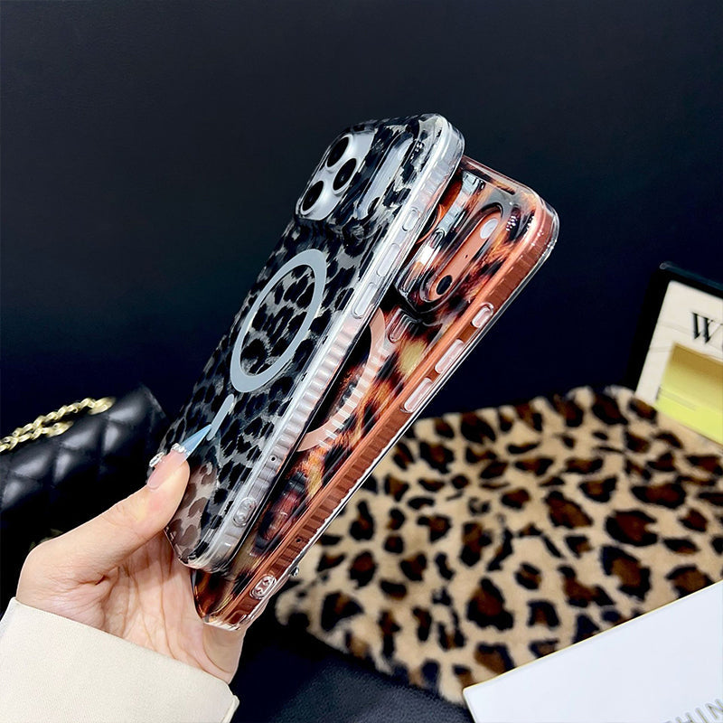 📱 50% OFF – Magnetic Leopard Print Phone Case – Fierce Style, Strong Grip! | Built-in Magnets for Car Mounts | 360° Drop Protection 🐆✨