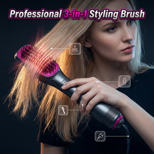 🎉 2026 Sale — Over 162,000 Sold! 💇‍♀️ Professional 3-in-1 Hot Air Brush – Dry, Detangle & Volumize in One Step ✨