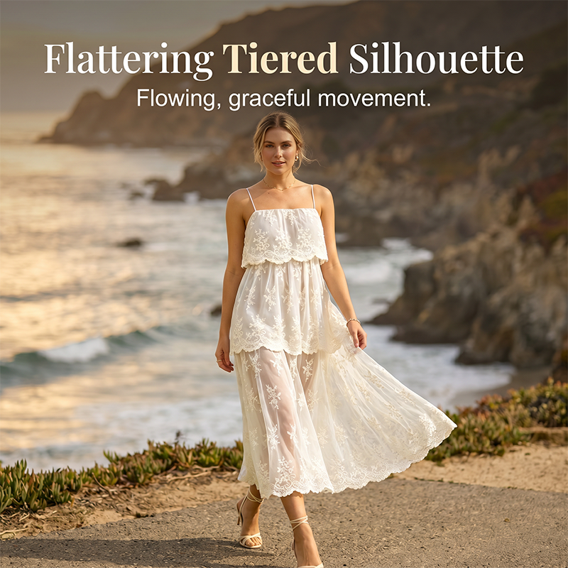 ⏰ 50% OFF 👰✨ Elegant White Lace Spaghetti Strap Maxi Dress – Pure Romance in Every Stitch! | Flowy & Breathable, Perfect for Weddings & Vacays 💒🌴