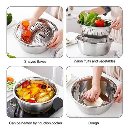 3-Piece Fine Mesh Strainer Set – Rustproof & Food-Grade Design