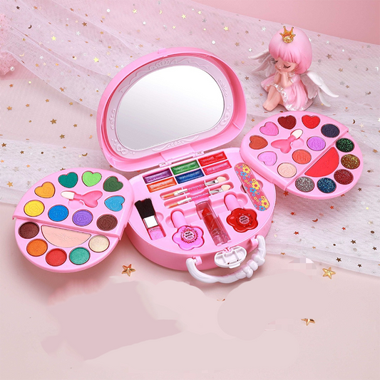 📢📢50% OFF !! ⏰Kids Washable Makeup Toy Set with Portable Pink Handbag