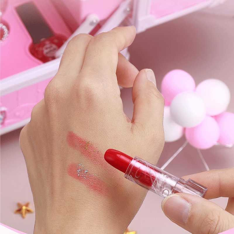 📢📢50% OFF !! ⏰Kids Washable Makeup Toy Set with Portable Pink Handbag