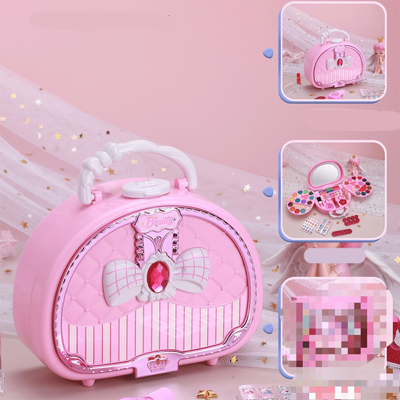 📢📢50% OFF !! ⏰Kids Washable Makeup Toy Set with Portable Pink Handbag