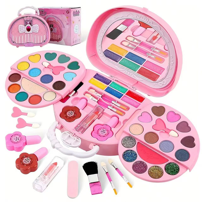 📢📢50% OFF !! ⏰Kids Washable Makeup Toy Set with Portable Pink Handbag
