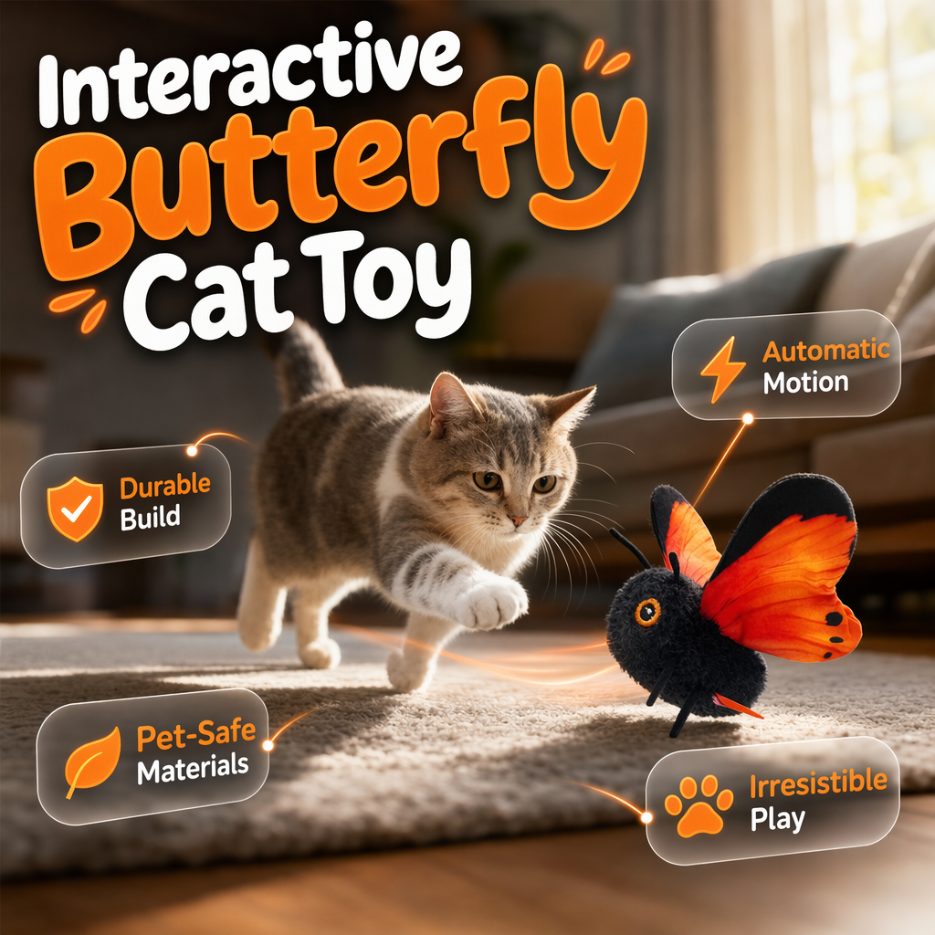 🦋🐱 Smart Sensing Flapping Butterfly Toy – 50% OFF! Motion-activated, realistic flight, interactive fun – keeps your cat engaged for hours. 🔥✨