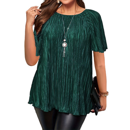 Flattering Pleated Plus Blouse