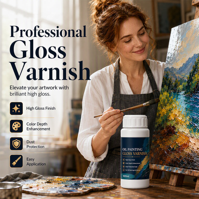 🎨 LIMITED TIME 50% OFF! 💧 Gloss Boost Painting Varnish – Professional High-Gloss Finish, Intensifies Color Depth & Protects Artwork ✨
