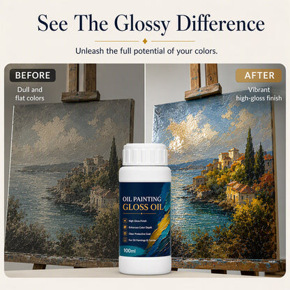 🎨 LIMITED TIME 50% OFF! 💧 Gloss Boost Painting Varnish – Professional High-Gloss Finish, Intensifies Color Depth & Protects Artwork ✨
